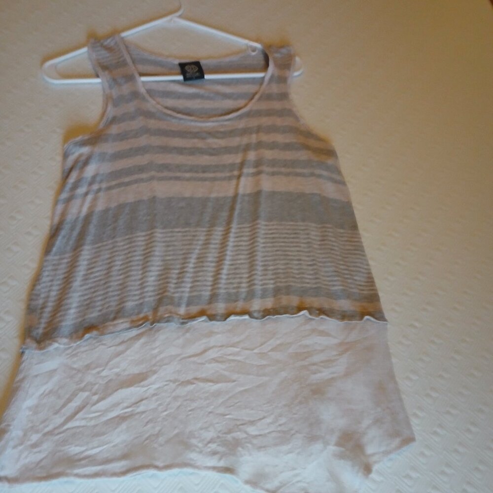Striped sleeves t-shirt with linen base